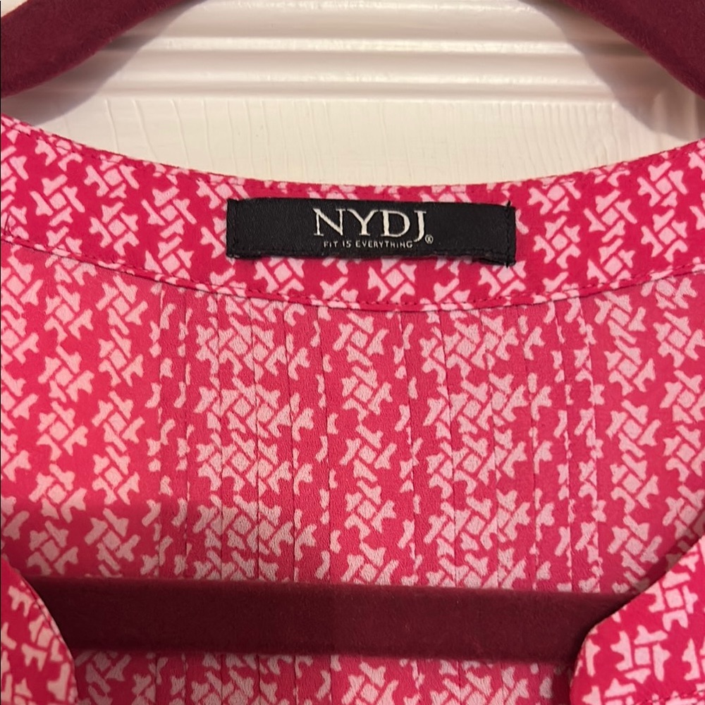 NYDJ Fuchsia Geometric Blouse - Picture 2 of 3
